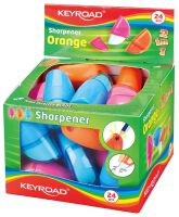 Temperówka KEYROAD Orange, plastikowa, pojedyncza, z gumką, pakowane na displayu, mix kolorów - 2