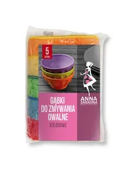 Gąbki Do Zmywania Anna Zaradna, Owalne Kolorowe, 5Szt., Mix