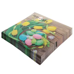 Tete A Tete Serwetki Easter Basket And Tulips 3-Warstwowe 33X33Cm Składane 1/4 20Szt. W Paczce