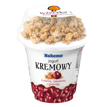 Bakoma Jogurt Kremowy Z Wiśnią Czereśnią I Granolą 230G