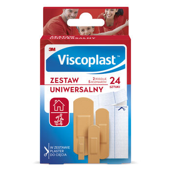 Viscoplast™ Zestaw Uniwersalny, Zestaw Plastrów, 5 Rozmiarów, Pudełko/24 Szt.