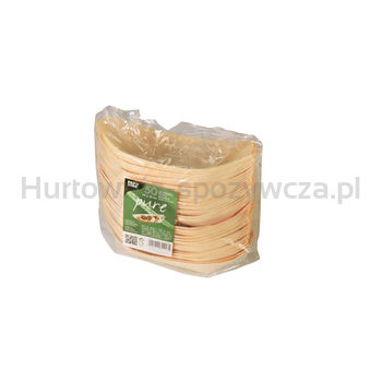 Papstar Fingerfood Miseczki Z Drewna, Pure, 19 Cm X 10 Cm, Łódka, 50 Szt