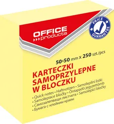 Mini Kostka Samoprzylepna Office Products, 50X50Mm, 1X250 Kart., Pastel, Jasnożółta