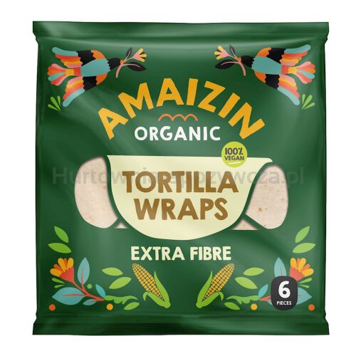 Tortilla Wraps Z Otrębami (Źródło Błonnika Pokarmowego) Bio (6 Szt.) 240 G - Amaizin [BIO]