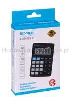 Donau Kalkulator biurowy TECH, 10-cyfr. wyświetlacz, wym. 127x88x23 mm, czarny  - 3