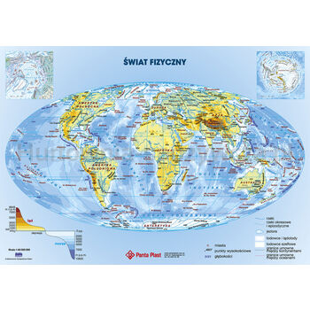 Mata dwustronna z mapą świata Panta Plast