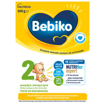 Bebiko 2 Nutriflor Expert Mleko Następne Dla Niemowląt Powyżej 6. Miesiąca Życia 600 G