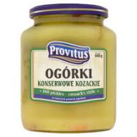 Provitus Ogórki Konserwowe Kozackie W Zalewie Musztardowej 640G