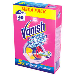 Vanish Color Protect - Chusteczki Zapobiegające Zafarbowaniu Ubrań 20 Szt (Do 40 Prań)