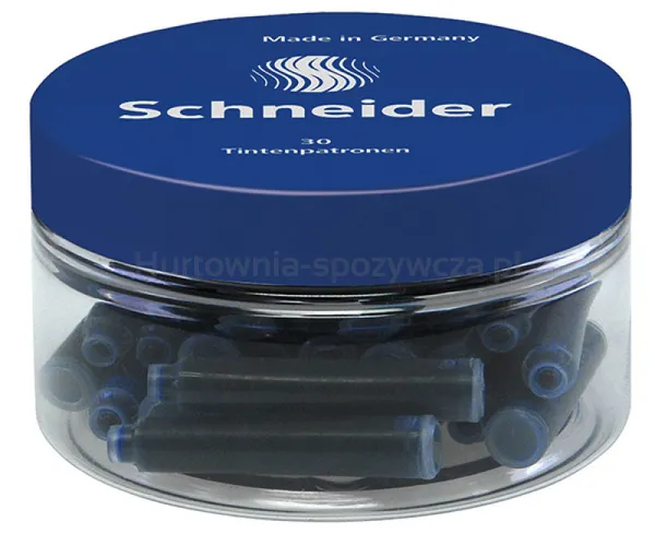 Schneider Naboje Do Piór  Plastikowy Słoik, 30 Szt., Niebieski 