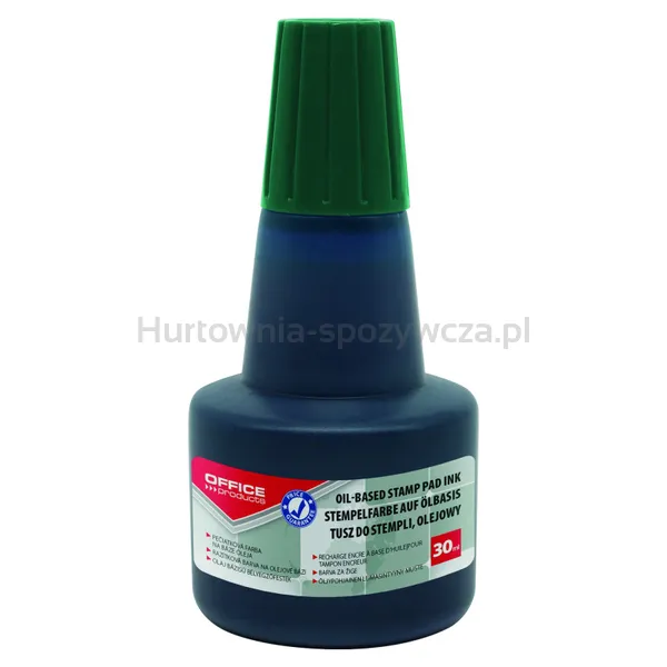 Office Products Tusz olejowy do pieczątek metalowych 30ml, zielony 