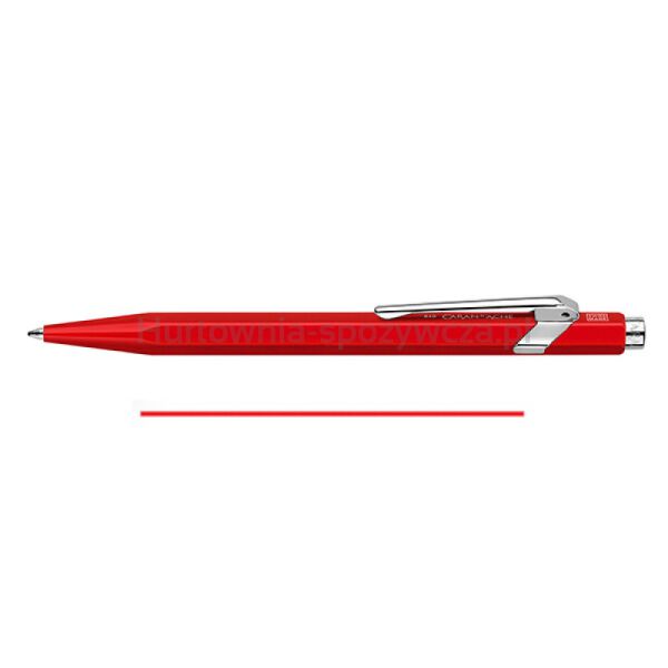 Długopis CARAN D'ACHE 849 Classic Line, M, czerwony z czerwonym wkładem - 2