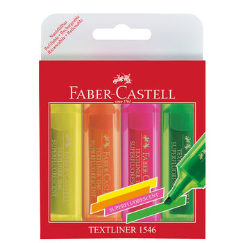 Zakreślacz 1546 etui plastikowe 4 kolory faber-castell