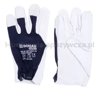 Rękawice Robocze Donau Safety, Skóra Kozia Po Stronie Dłoni, Ściągacz, Rozm. 10/Xl, Biało-Granatowe - 4