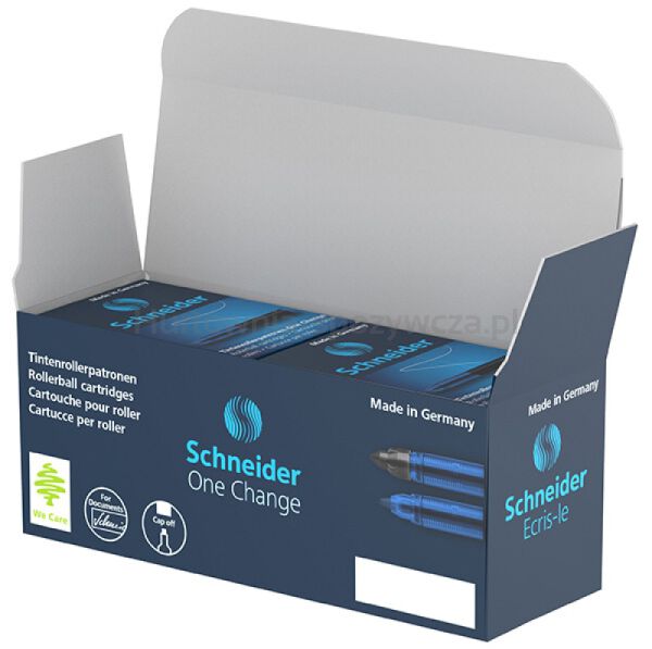 Kartridże SCHNEIDER One Change, do piór kulkowych, 0,6mm, 5szt., niebieskie - 5