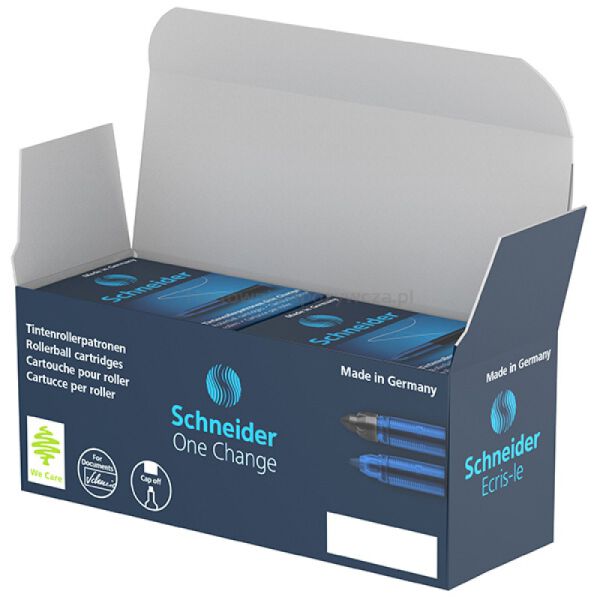 Kartridże SCHNEIDER One Change, do piór kulkowych, 0,6mm, 5szt., niebieskie - 5