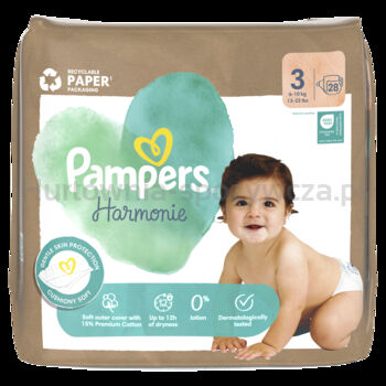 Pampers Harmonie Baby Pieluszki, rozmiar 3, 28 sztuk, 6kg-10kg