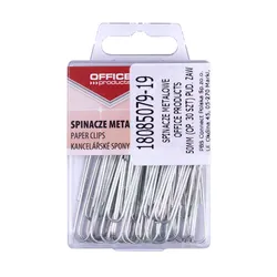 Spinacze Metalowe Office Products, 50Mm, W Pudełku, 30Szt., Srebrne