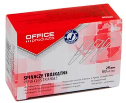 Office Products Spinacze trójkątne 25mm, 100szt., srebrne 