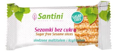 Sezamki Słodzone Maltitolem I Ksylitolem 27 G - Santini [BIO]