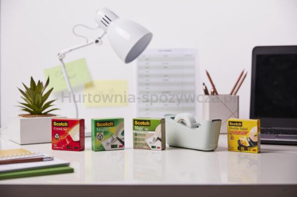 Taśma biurowa SCOTCH® Magic™ (SM3-12), matowa, z dyspenserem, 19mm, 33m, 3szt., podajnik C-38 czarny GRATIS - 9