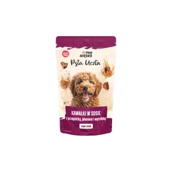 Pan Mięsko Psia Uczta Kawałki W Sosie Z Przepiórką, Jeleniem I Wątróbką 150 G