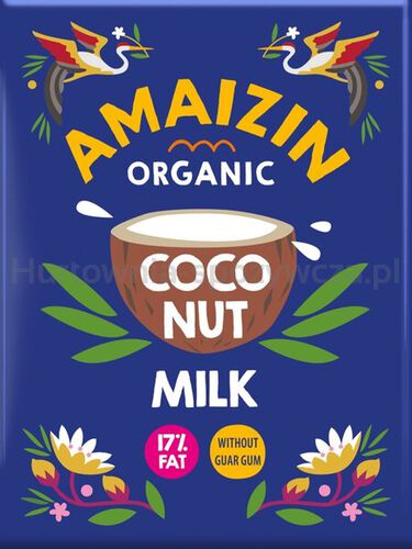 Amaizin Coconut Milk - Napój Kokosowy Bez Gumy Guar (17 % Tłuszczu) Bio 200 Ml (Karton) [BIO]