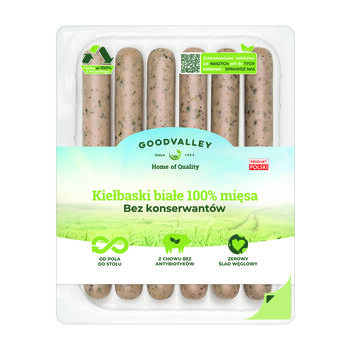 Goodvalley Kiełbaski Białe 100% Mięsa Bez Konserwantów 250G 