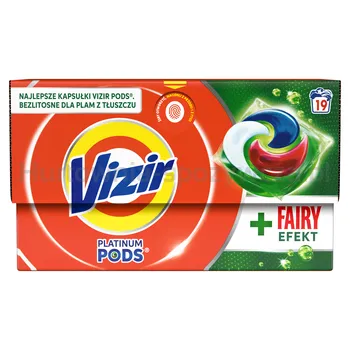 Vizir Platinum PODS + Fairy Effect Kapsułki do prania, 19 prań, 465,5g