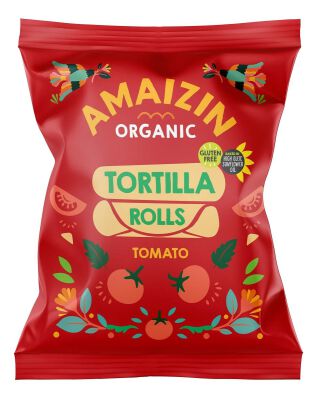 Chipsy Tortilla Kukurydziane Pomidorowe Bezglutenowe Bio 100 G - Amaizin [BIO]