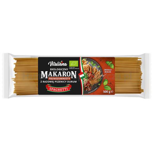 Makaron (Semolinowy Razowy) Spaghetti Bio 500 G - Vitaliana [BIO]