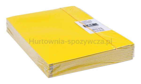 Teczka z gumką OFFICE PRODUCTS, karton/lakier, A4, 320gsm, 3-skrz., mix kolorów - 9