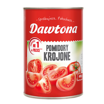 Dawtona Pomidory krojone bez skórki w soku pomidorowym 400g 