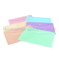 Teczka kopertowa, PP, A4, 235 x 328 x 0,18 mm, na zatrzask, display, mix pastel  - 2