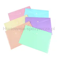 Teczka kopertowa, PP, A4, 235 x 328 x 0,18 mm, na zatrzask, display, mix pastel 