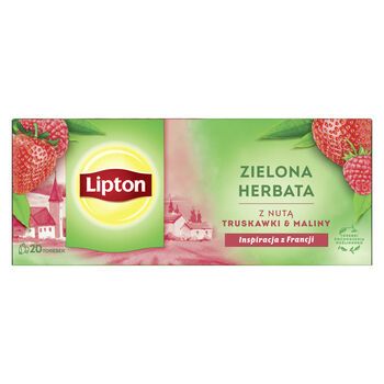 Lipton herbata zielona o smaku maliny i truskawki 20tb