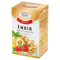 Malwa Sunny Garden Herbatka ziołowo-owocowa Imbir z pigwą i truskawką 20 torebek 40 g (20x2 g)