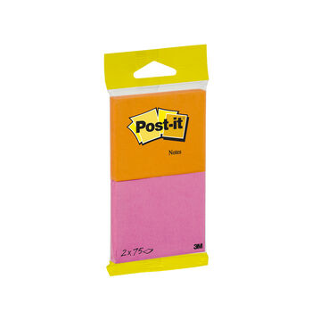 3M Karteczki samoprzylepne Post-it® intensywnie pomarańczowe i różowe76x63mm2x75k