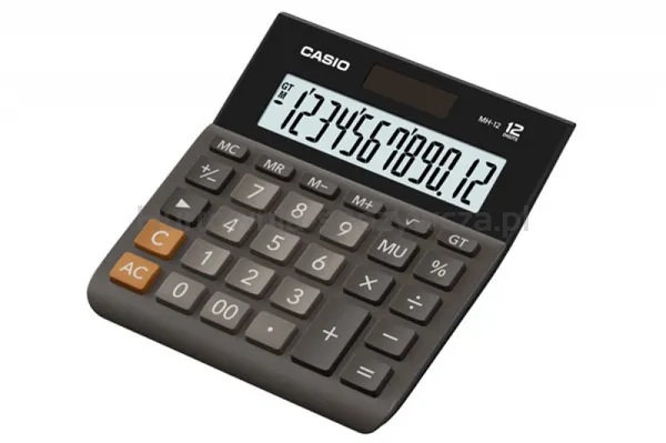 Kalkulator Biurowy Casio Mh-12Bk-S, 12-Cyfrowy, 127X136,5Mm, Czarny