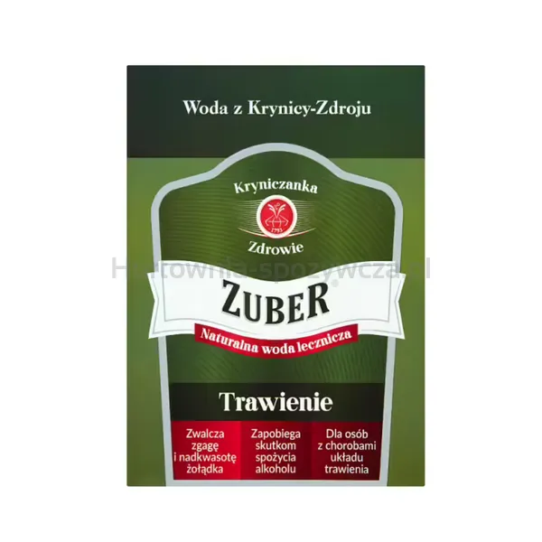 Zuber Woda Lecznicza 3L Karton(data przydatności 31.07.2026)