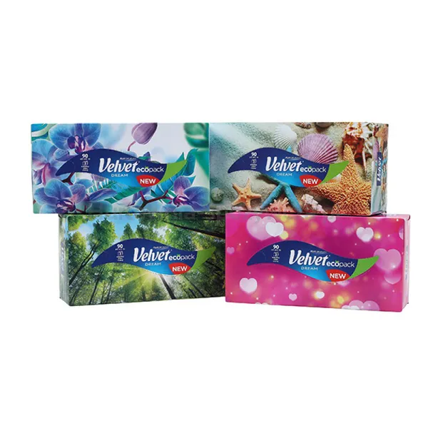 Velvet Chusteczki Kosmetyczne Celulozowe Dream, 3-Warstwowe, 90 Listków, Biały