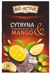 Big Active Herbata Czarna Aromatyzowana O Smaku Mango I Cytryny. 20 Torebek X 2G