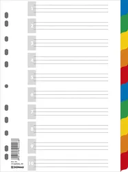 Przekładki DONAU, PP, A4, 225x297mm, 10+1 kart, mix kolorów