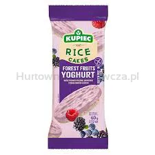 Kupiec Wafle ryżowe w polewie jogurtowej o smaku owoców leśnych 60g