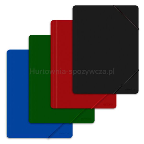 Office Products Teczka z gumką, A4, PP, 500mikr., 3-skrz., Czarna  - 2