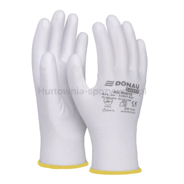 Rękawice Donau Safety Pu White, Kat. Ii, Rozm. 8, Białe