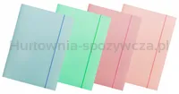 Teczka z gumką OFFICE PRODUCTS Pastel, karton/lakier, A4, 300gsm, 3-skrz., mix kolorów - 3