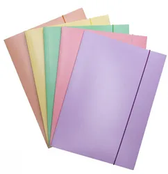Teczka Z Gumką Office Products Pastel, Karton/Lakier, A4, 300Gsm, 3-Skrz., Mix Kolorów