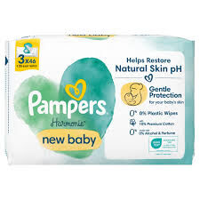 Pampers Harmonie New Baby Chusteczki nawilżane dla dzieci 3 opakowań = 138 chusteczek