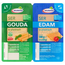 Mlekpol Ser Gouda I Edam Plastry 500G - Duopack 2X250G